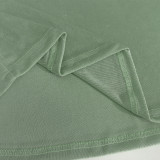 Women Sexy V-Neck Backless Pleated Bodycon Fishtail Dress