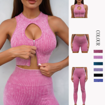 Women Seamless Yoga Fitness Two Piece Set Women Seamless Yoga Fitness Two Piece Set
