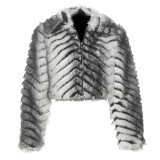 Women Autumn Elegant Turndown Collar Furry Coat