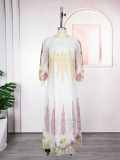 Muslim Print Chiffon Plus Size Women's Long Dress