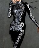 Halloween Print Tight Fitting Adult Cosplay Jumpsuit Costume