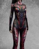 Halloween Print Tight Fitting Adult Cosplay Jumpsuit Costume