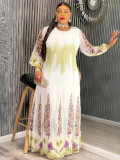 Muslim Print Chiffon Plus Size Women's Long Dress