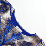 African Women's Plus Size Print Dress Jacquard Robe Headscarf