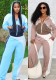 Fashion Women's Color Block Zipper Hoodies Wide Leg Elastic Waist Sport Long Pants Two-Piece Set