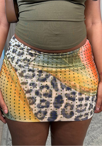 Women Spring/Summer Sexy Leopard Print Bodycon Skirt