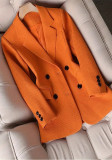 Plus Size Women's Fashion Solid Color Elegant Button Career Professional Blazer