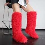 Knee-Length Snow Boots Women Trendy Fur Boots
