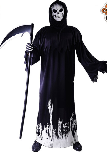 Men's Halloween Glow-in-the-Dark Scythe Cosplay Two-Piece Set