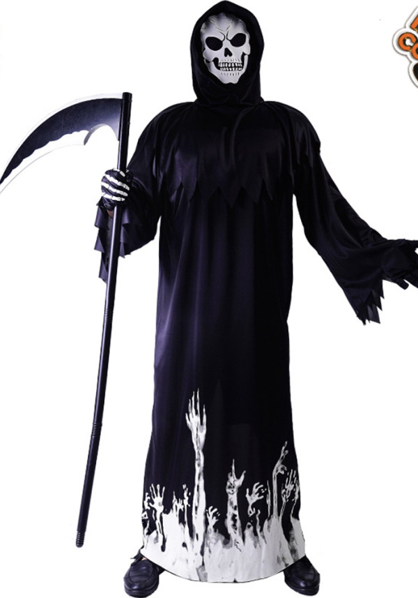 Men's Halloween Glow-in-the-Dark Scythe Cosplay Two-Piece Set