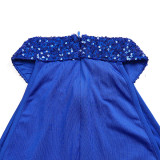 Plus Size Women's Long Dress African Fashion Elegant Sexy Halter Neck Slim Waist Evening Gown