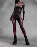 Halloween Print Tight Fitting Adult Cosplay Jumpsuit Costume