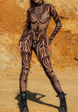 Halloween Print Tight Fitting Adult Cosplay Jumpsuit Costume
