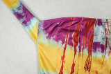 Color Block Print Women's Slim Waist Trendy A-Line Short Dress