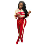 Women's PU Leather Print Jacket