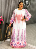 Muslim Print Chiffon Plus Size Women's Long Dress