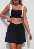 Women Sport Tank Yoga bra and tennis culottes two-piece set