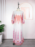 Muslim Print Chiffon Plus Size Women's Long Dress