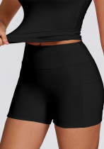 Women Short-Sleeved Yoga Top and Shorts Fitness Two-Piece Pieces