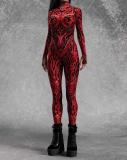 Halloween Print Tight Fitting Adult Cosplay Jumpsuit Costume