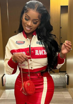 Women's PU Leather Print Jacket