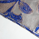 African Women's Plus Size Print Dress Jacquard Robe Headscarf