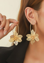 Women floral earrings hollow petal earrings