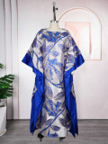 African Women's Plus Size Print Dress Jacquard Robe Headscarf