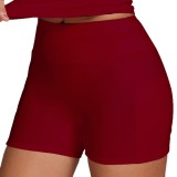 Women Short-Sleeved Yoga Top and Shorts Fitness Two-Piece Pieces