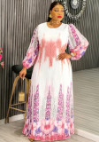 Muslim Print Chiffon Plus Size Women's Long Dress