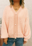Women autumn/winter casual furry V-neck solid sweater