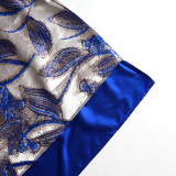 African Women's Plus Size Print Dress Jacquard Robe Headscarf