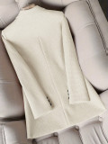 Plus Size Women's Fashion Solid Color Elegant Button Career Professional Blazer