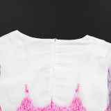 Muslim Print Chiffon Plus Size Women's Long Dress