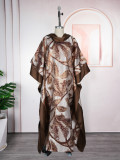 African Women's Plus Size Print Dress Jacquard Robe Headscarf