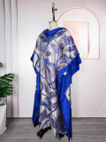 African Women's Plus Size Print Dress Jacquard Robe Headscarf