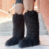 Knee-Length Snow Boots Women Trendy Fur Boots