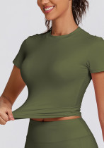 Women Yoga Fitness Running Short-Sleeved Top