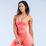 Women Halter Neck Yoga Sports Bra Backless Tank Top
