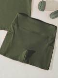 Women Short-Sleeved Yoga Top and Shorts Fitness Two-Piece Pieces