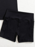 Women Short-Sleeved Yoga Top and Shorts Fitness Two-Piece Pieces