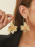 Women floral earrings hollow petal earrings