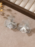 Women hollow floral earrings holiday petal earrings