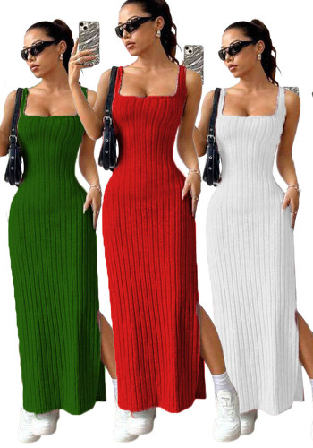 Women's Sexy Fashion Solid Color Sleeveless Dress