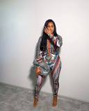 Women's Sport Casual Fashion Print Two-Piece Pants Set