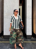 Women's Street Trendy Fashion Casual Camouflage Cargo Style Loose Wide-Leg Pants