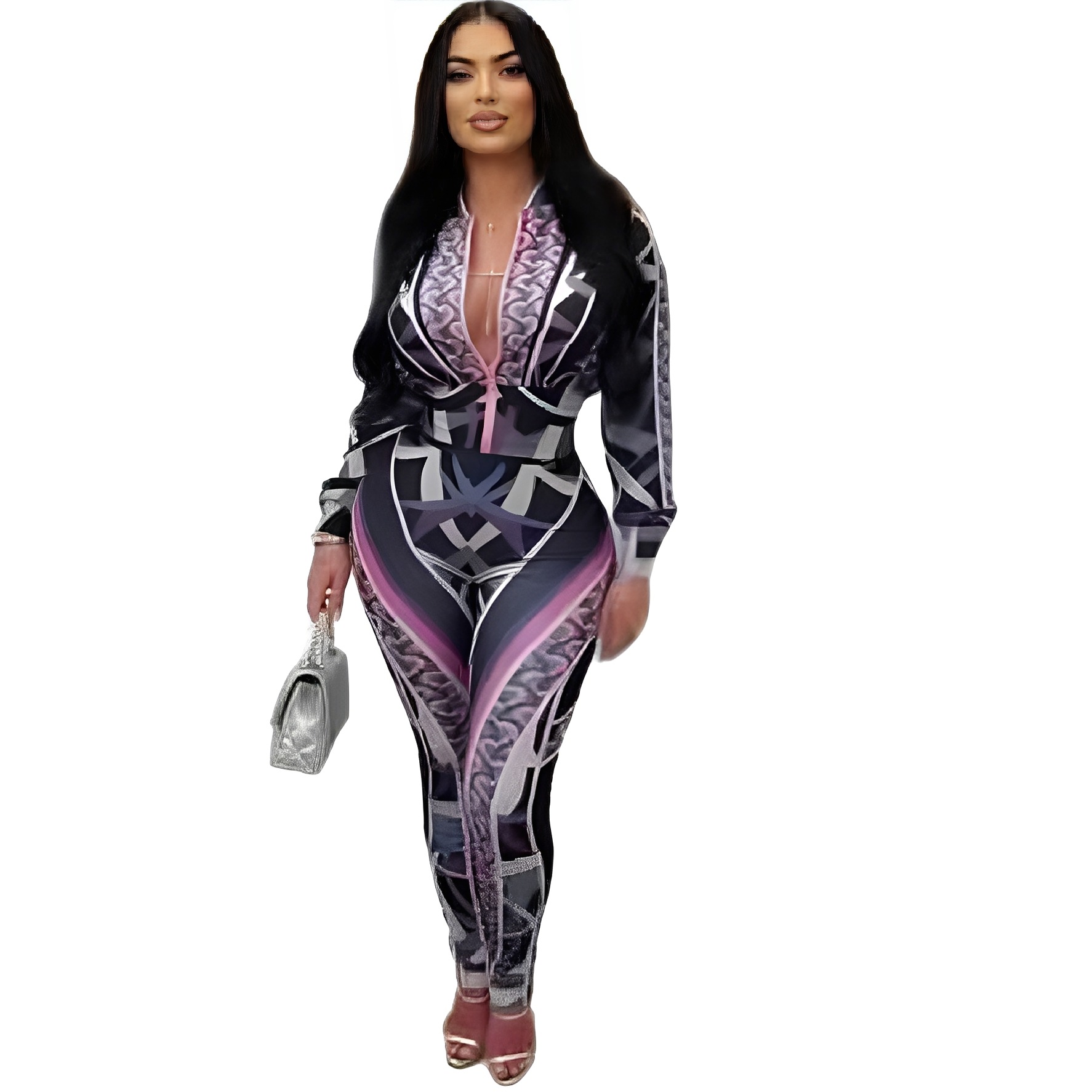 Women's Sport Casual Fashion Print Two-Piece Pants Set