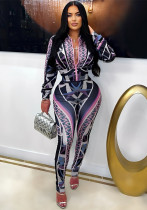 Women's Sport Casual Fashion Print Two-Piece Pants Set