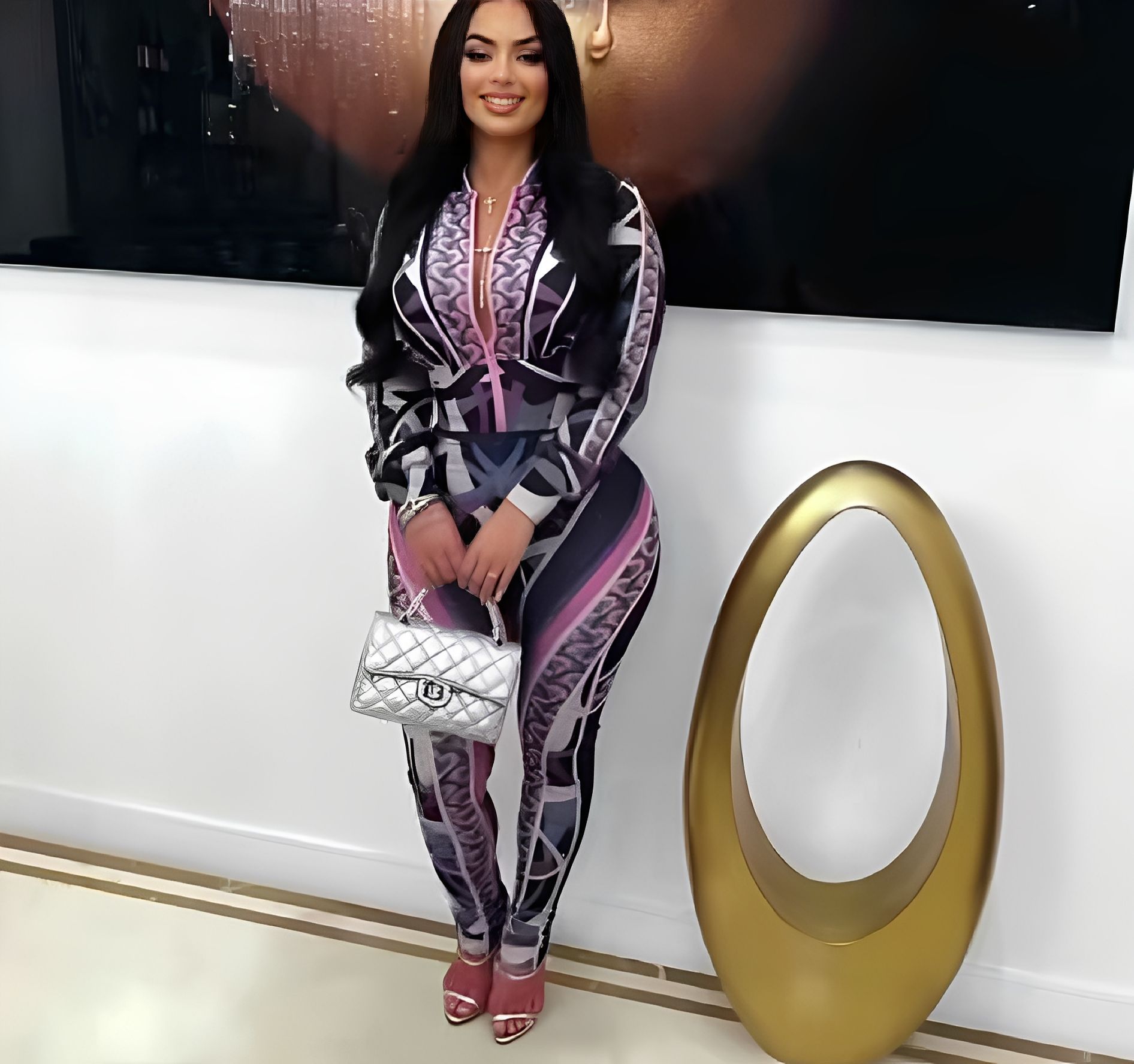 Women's Sport Casual Fashion Print Two-Piece Pants Set