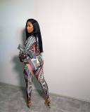 Women's Sport Casual Fashion Print Two-Piece Pants Set